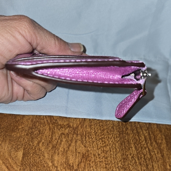 Coach Metallic Purple Card Wallet - Picture 4 of 9